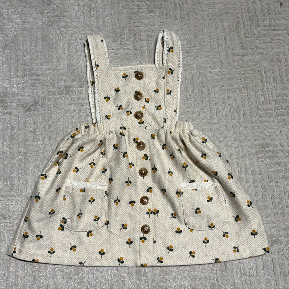 Nicole Miller Floral dress with buttons Summer dress Cream 12 months
